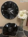 Buffalo 97 Rock vinyl record clock and bowl