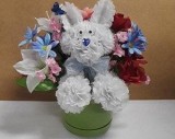 Scented White Dog Carnation Flower Arrangement HandCrafted