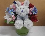 Scented White Dog Carnation Flower Arrangement HandCrafted