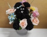Scented Black Carnation Flower Dog Arrangement Handcrafted