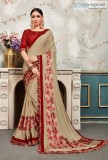 Buy Beige Chiffon Saree at affordable price from Morus