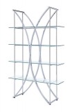 - Chrome Glass 4 Shelves Bookcase