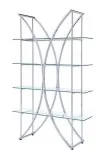 - Chrome Glass 4 Shelves Bookcase