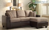 Brown Fabric Reversible Sectional
