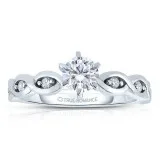 14k White Gold Round Cut Diamond Infinity Engagement Ring