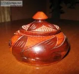 Vintage Wood Carved Round Trinket Storage Jewelry Ring Box w Lid