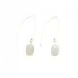 RECTANGLE SILVER KIDNEY EARRING