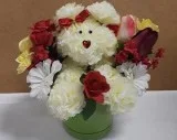 Scented Yellow Carnation Flower Dog Arrangement Handcrafted