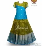 Organza checks Pattu PavadaiLehenga 