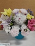 Scented Carnation Flower Dog Arrangement Handcrafted