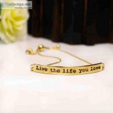 Live Life Golden Thin Chain Bracelet