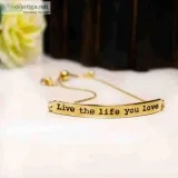 Live Life Golden Thin Chain Bracelet