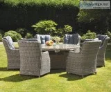 Royalcraft Wentworth 6 Seater Round High Back Comfort Dining Set