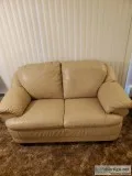 LEATHER COUCH N LOVE SEAT N COFFEE TABLE N END TABLE