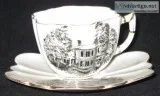 1898 Americana Historic Rare Antique Emerson Foley Tea Cup and S