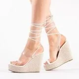White Lace up Heels  Loveraid.com