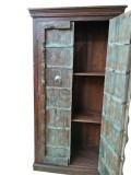 Rustic Armoire Blue Distressed Cabinet Reclaimed Wood Storage Fa