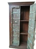 Rustic Armoire Blue Distressed Cabinet Reclaimed Wood Storage Fa