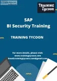 SAP BI Security Training