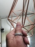Sterling silver and tested diamond ring pair