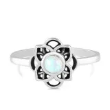 MOONSTONE RING-CELTIC FLOWER