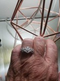 Sterling silver and test diamond ring