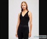 Black Sleeveless Bodysuit For Women