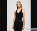 Black Sleeveless Bodysuit For Women