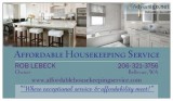 AFFORDABLE HOUSEKEEPING SERVICE  20% OFF YOUR 1st CLEANING