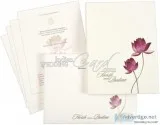 Lotus Theme Wedding Invitation Cards