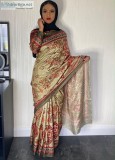 GREEN TRADITIONAL PRINT SAREE