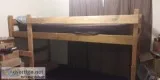 Solid Wood Bunkbed with Mattresses for Sale