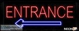 Entrance In Red With Blue Arrow Neon Sign