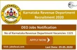 Karnataka Revenue Department Recruitment 2020 (1121) DEO Jobs No