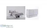 White cabinet bed made of solid wood Queen Gel Memory Foam Mattr