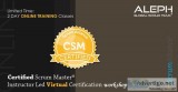 Certified Scrum Master  CSM  Virtual Instructor Led workshop Ale