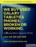 We buy used broken and working iphones iPads and Galaxy product