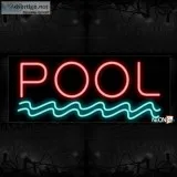 Pool With Wave Border Neon Sign