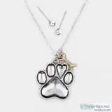 Paw Print necklace set