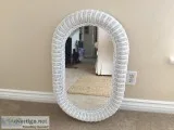 White wicker mirror