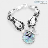 Abalone dragonfly bracelet