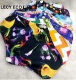 Get Washable PUL Print Organic Bamboo Reusable Cloth Sanitary Pa