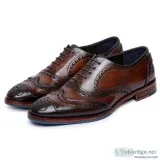Get Brown Oxford Wingtips Shoes for Men from Lethato