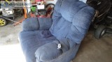 Navy Blue Durable Cloth Fabric Electric Recliner Chair