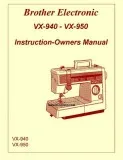 Brother VX-940 &ndash VX-950 Sewing Machine Instruction Manual