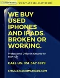 We buy used broken and working iPhones iPads and Galaxy product