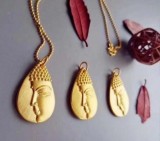 Buy Pure 24k Gold Buddha Beaded Pendant Necklace Zen Art