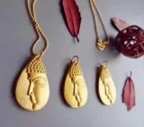 Buy Pure 24k Gold Buddha Beaded Pendant Necklace Zen Art