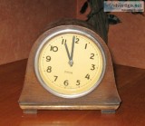Vintage Clock Mirimar Great Britain LSM Scotland Wood Desk Clock
