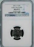 2011-P ROOSEVELT DIME NGC MS69 FT